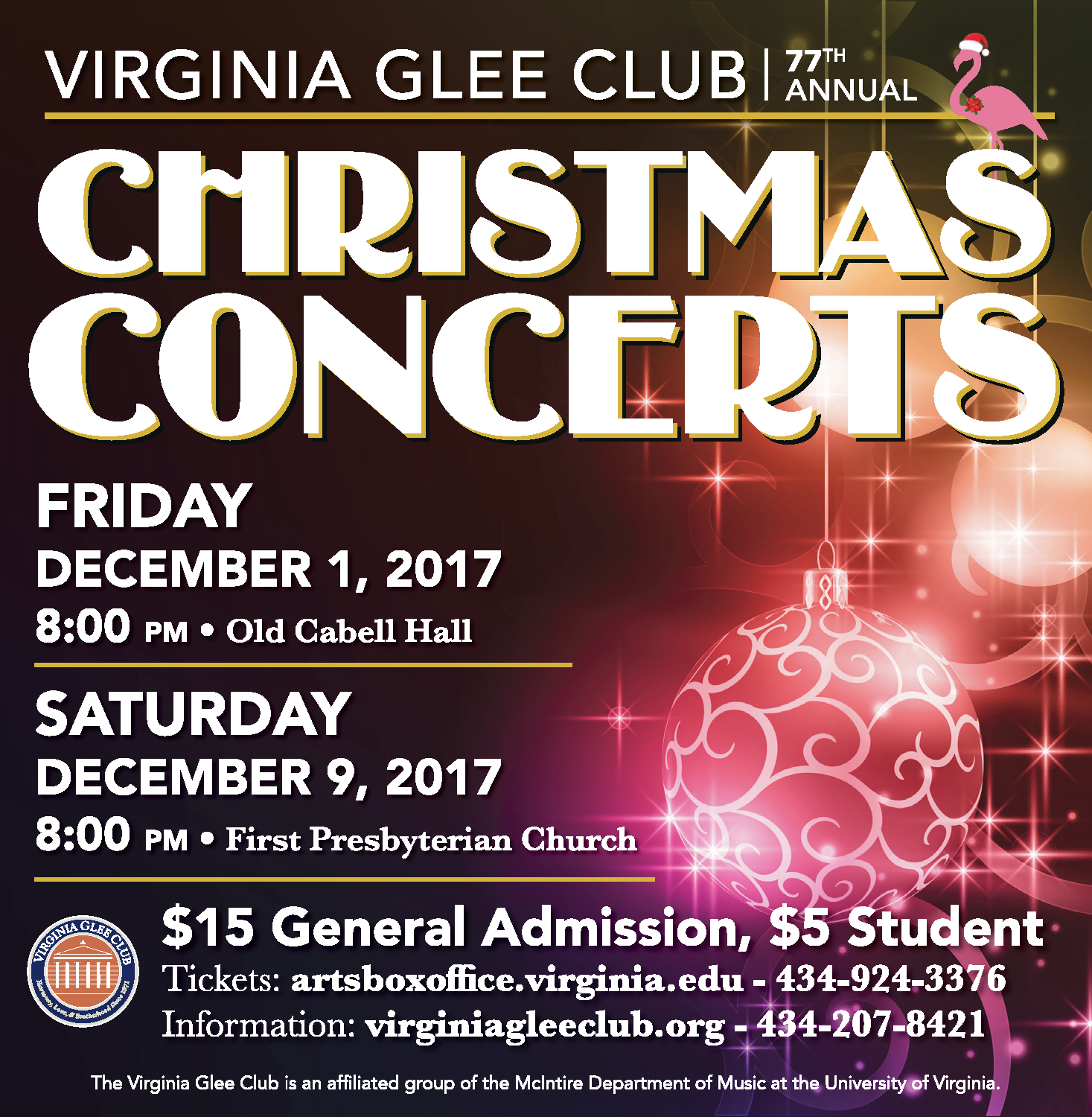 77th Annual VGC Christmas Concert - Dec 9 - First Presbyterian Church